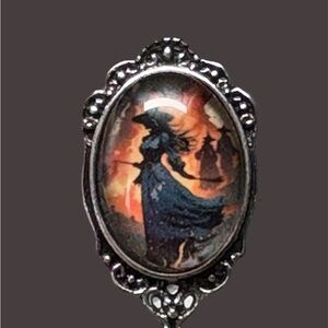 Vintage Style Cameo style adjustable ring with Silhouette Design
